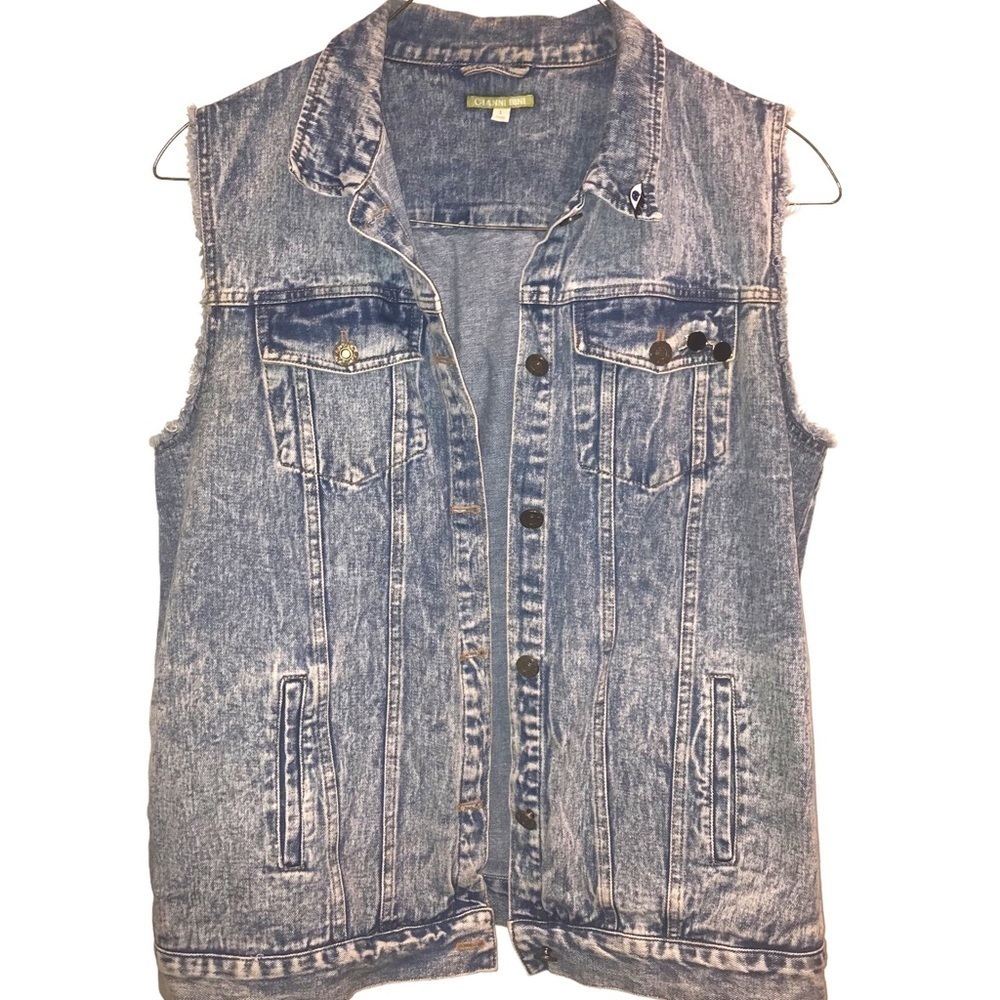Vintage Jean Denim Jacket 90s Y2k Gianni Bini Acid Wash Vest Redesigned …